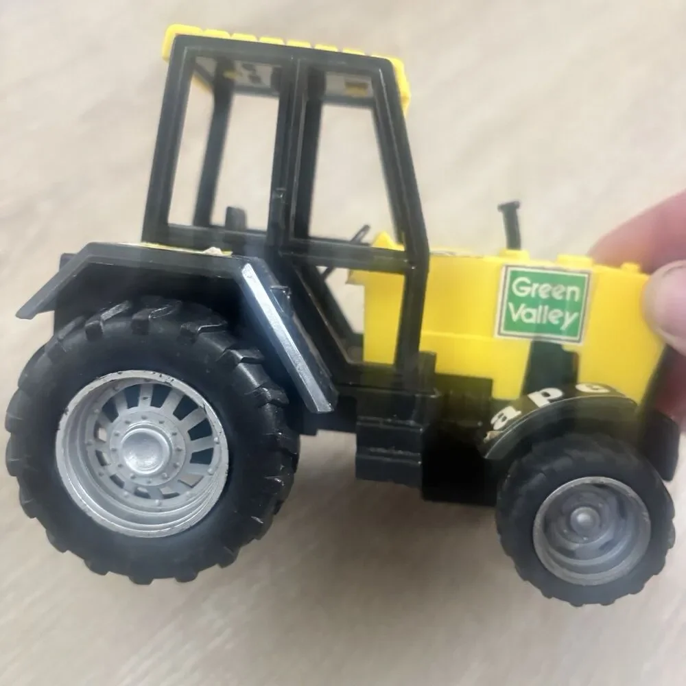 Vintage Sunny Farm Green Valley Plastic Farm Tractor Toy Yellow Black Rare Works